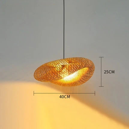 Eco-Friendly Bamboo Pendant Light - Handcrafted Wicker Design