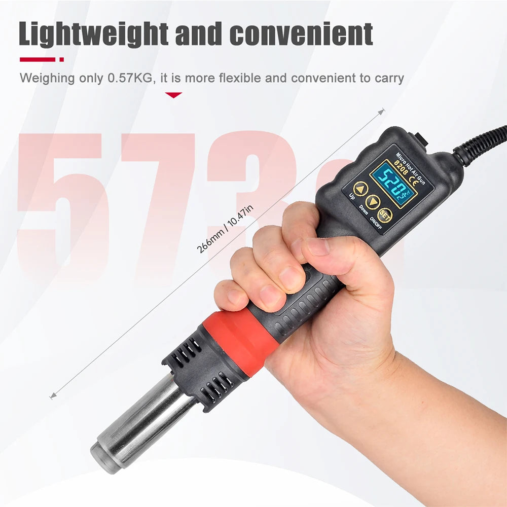 JCD 750W Digital Hot Air Gun - Adjustable Temperature & Speed
