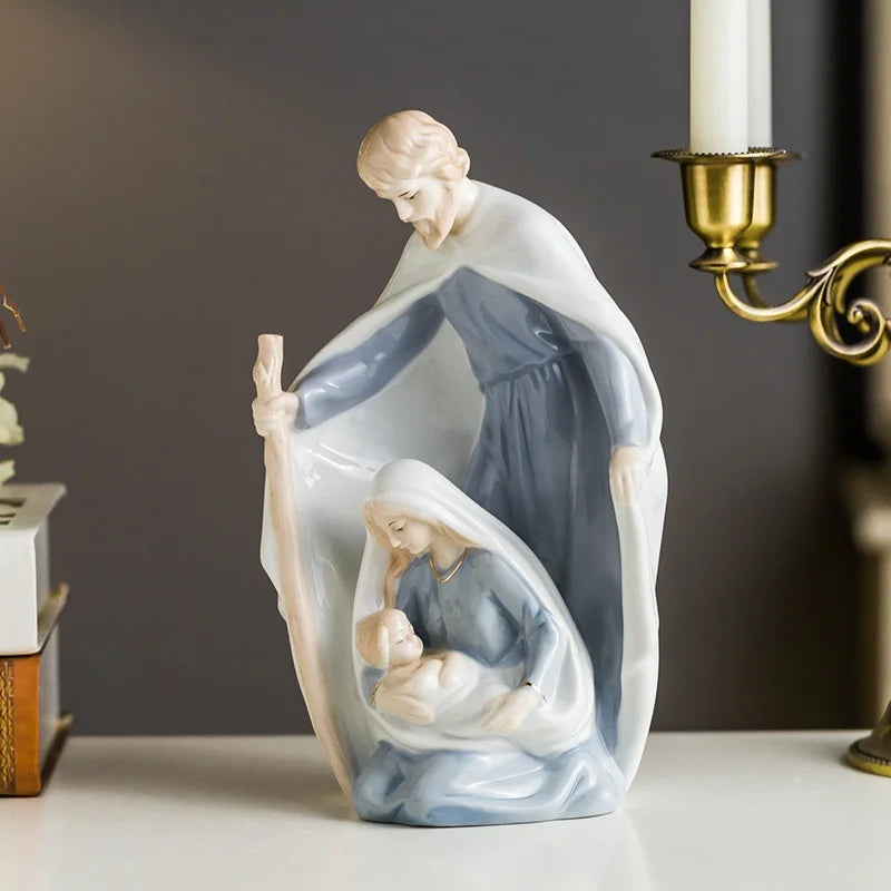 Elegant Madonna Resin Sculpture - Spiritual Home Decor Masterpiece