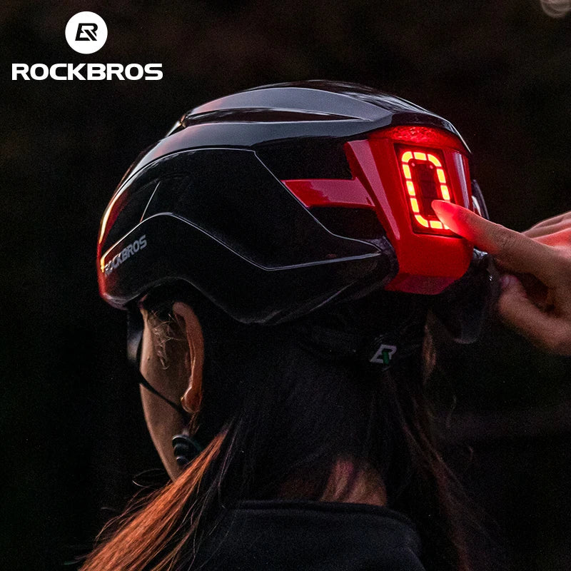 ROCKBROS LED Cycling Helmet - Adjustable & Safe for Night Rides