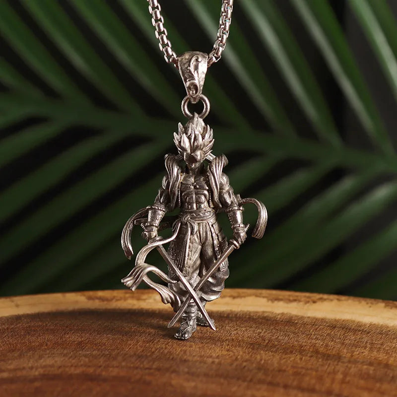 Retro Punk Wukong Pendant Necklace - Unisex Fashion Jewelry