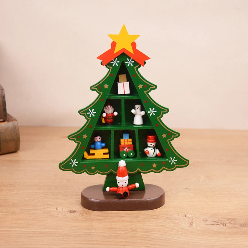 Creative 3D Wooden Christmas Tree Table Decoration - Festive Home Accent
