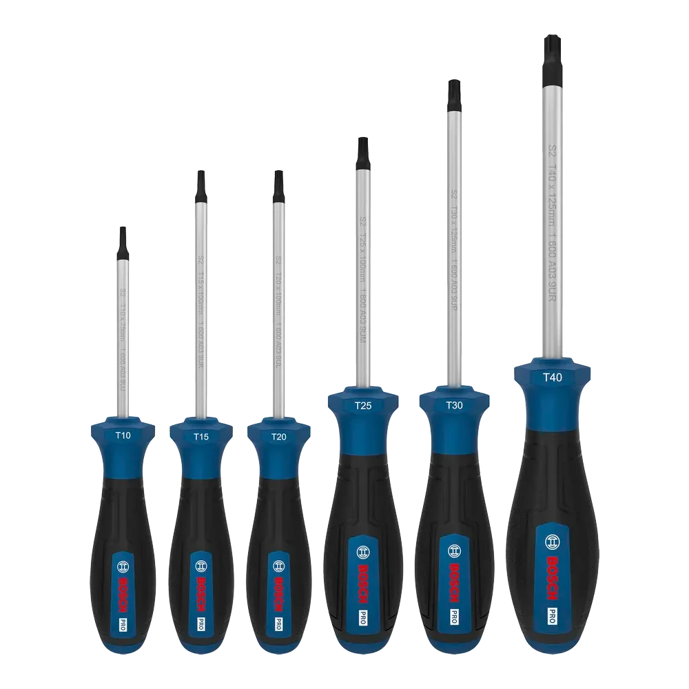 BOSCH PRO Torx Screwdriver Set - 6 Durable Hand Tools