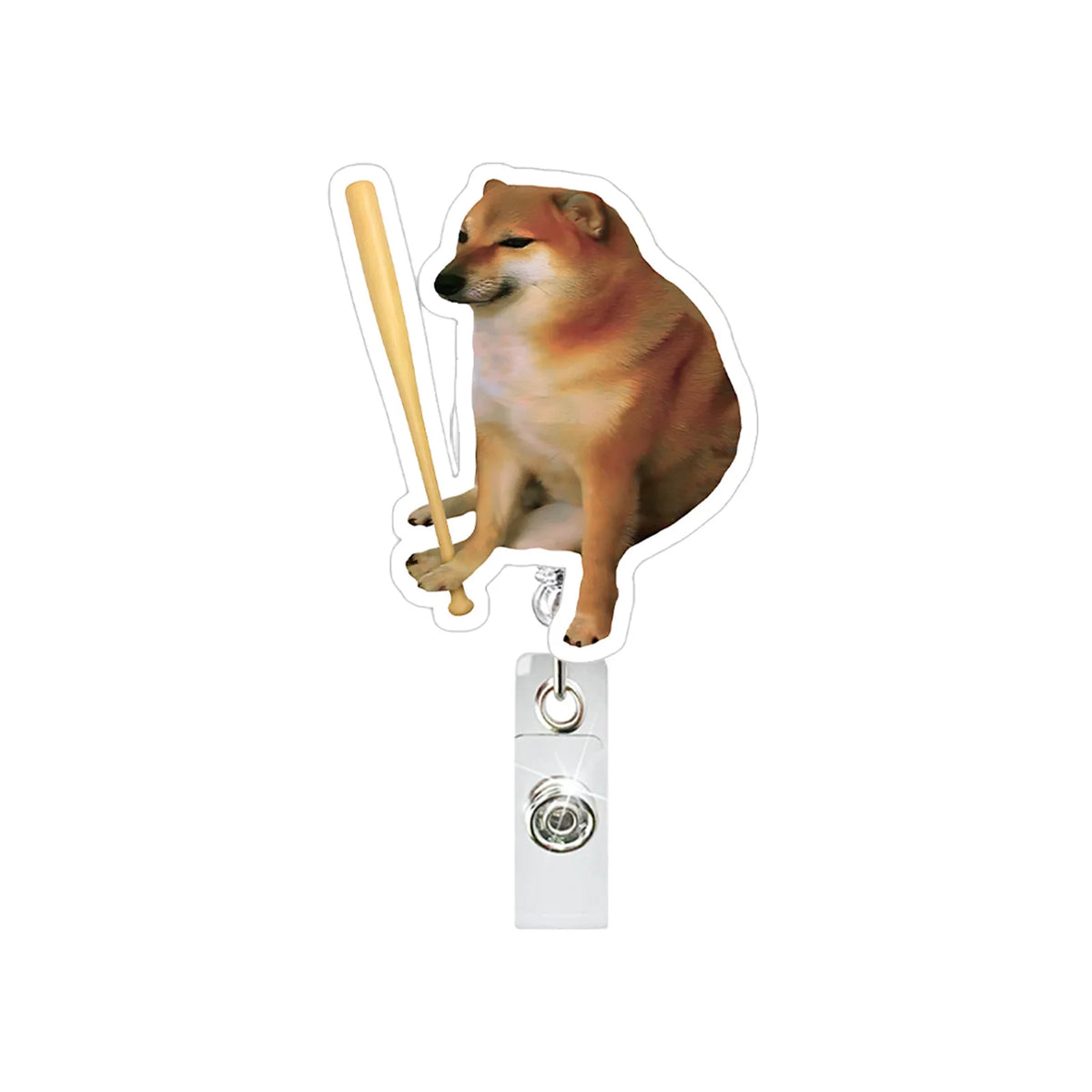 Funny Anime Dog Retractable Badge Reel - Perfect for Nurses & Students