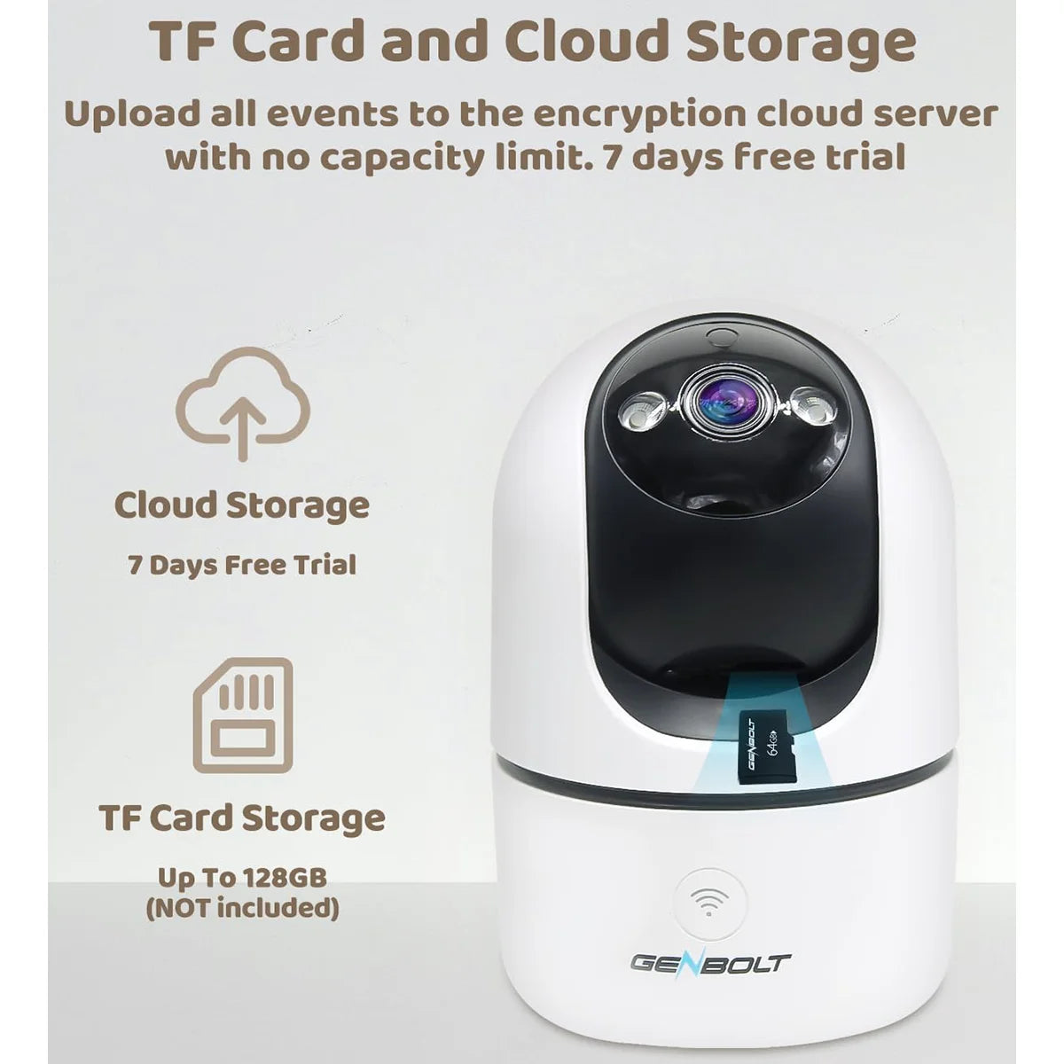 GENBOLT 2K Pet Camera - Smart Indoor Surveillance with Night Vision