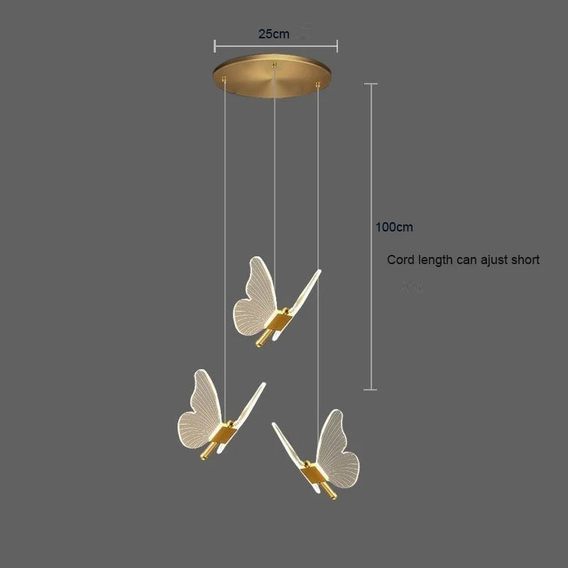 Luxury Modern Acrylic Butterfly Spiral Chandelier - Elegant Home Lighting