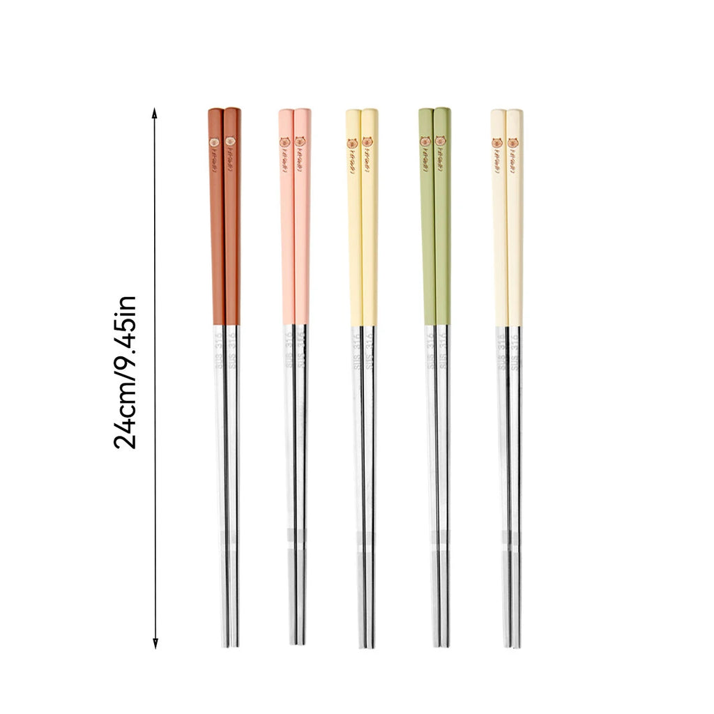 Cute Capybara Stainless Steel Chopsticks - Portable & Non-Slip