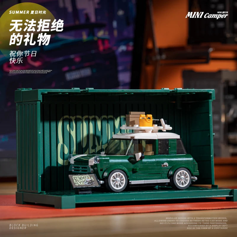 JIMITU Retro Campervan Building Blocks - Fun Mini Model Toy for Kids