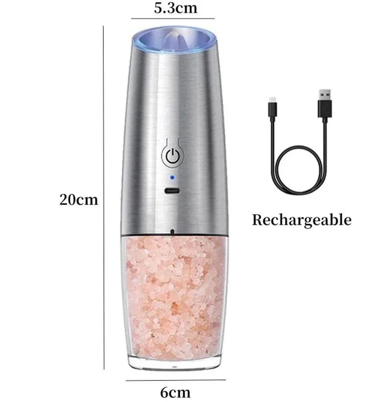 USB Rechargeable Electric Pepper Grinder Set - Adjustable Coarseness