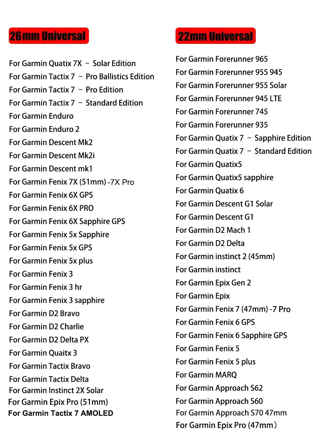 Durable Nylon Watch Band for Garmin Fenix & Epix 22/26mm