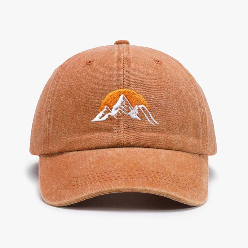 Unisex Embroidered Sunset Baseball Cap - Adjustable Soft Trucker Hat