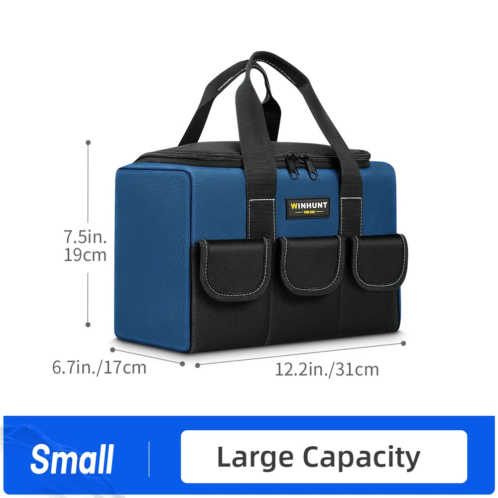 WINHUNT Heavy-Duty Wide Mouth Tool Bag with Organizer Pockets