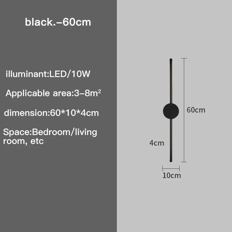 Modern Black LED Wall Lamp - Stylish Interior Lighting for Any Room