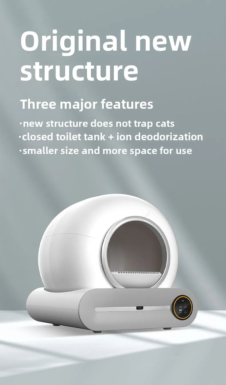 Automatic Smart Cat Litter Box - Hygienic, Large Capacity & App-Controlled
