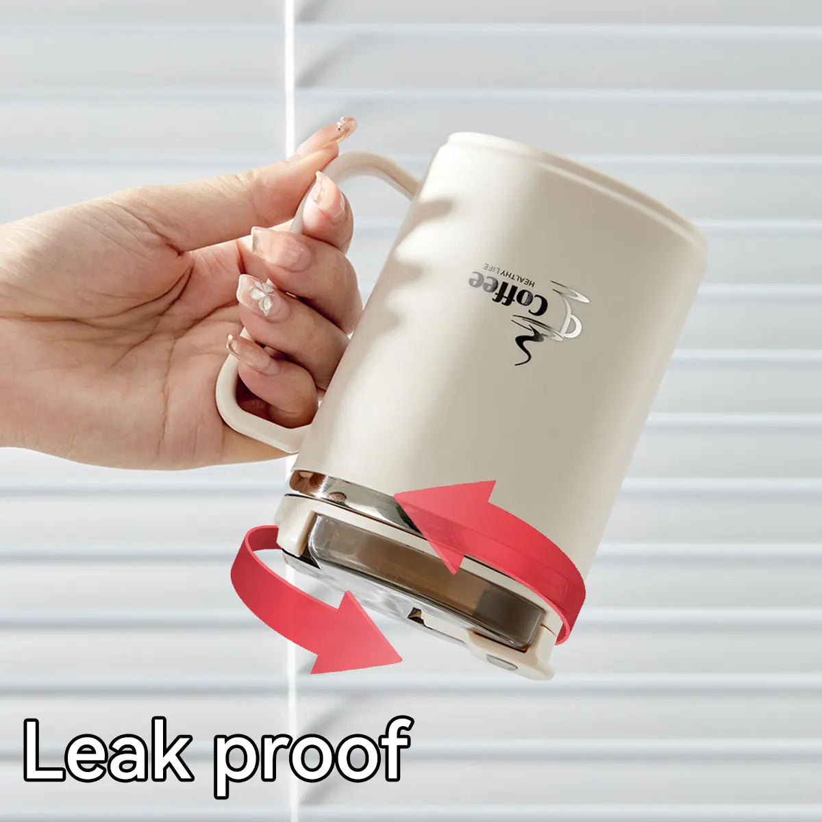 Double-Layer Insulated Stainless Steel Coffee Cup & Spoon