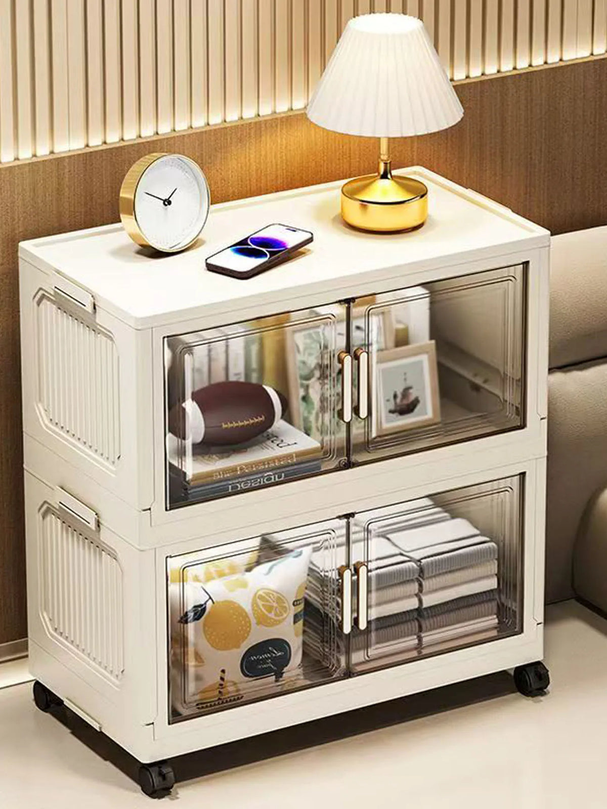 Folding Storage Cabinet - Versatile Toy & Snack Organizer for Home