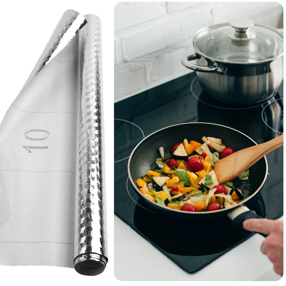 Waterproof Kitchen Countertop Oil-Proof Aluminum Foil Sticker - 1/2/5M