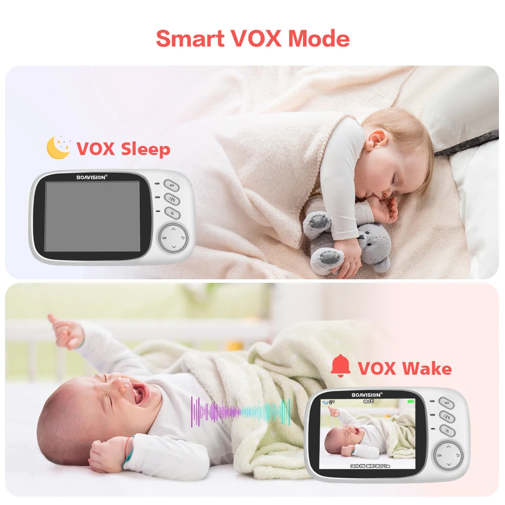 BOAVISION 2.4G Wireless Video Baby Monitor with 3.2" LCD & Night Vision