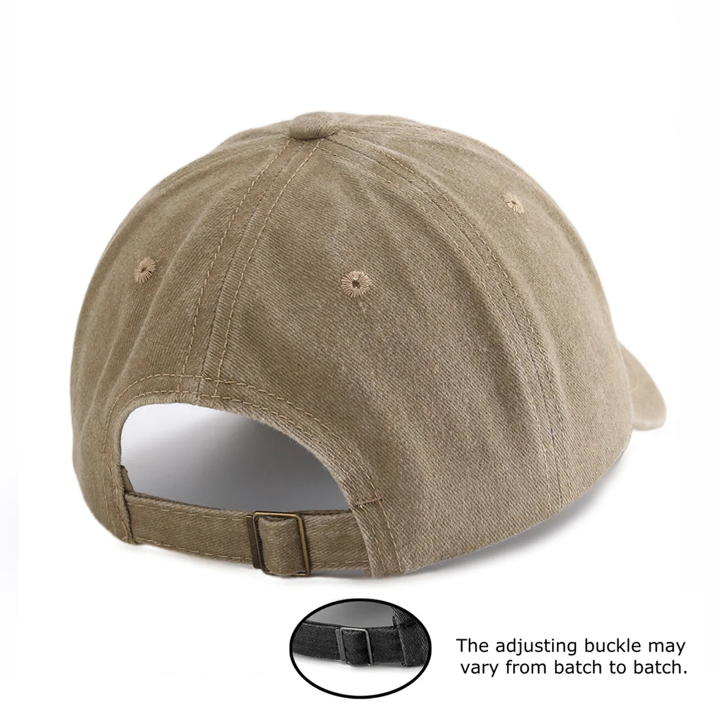 Black Cat Print Washed Baseball Cap - Casual Adjustable Dad Hat