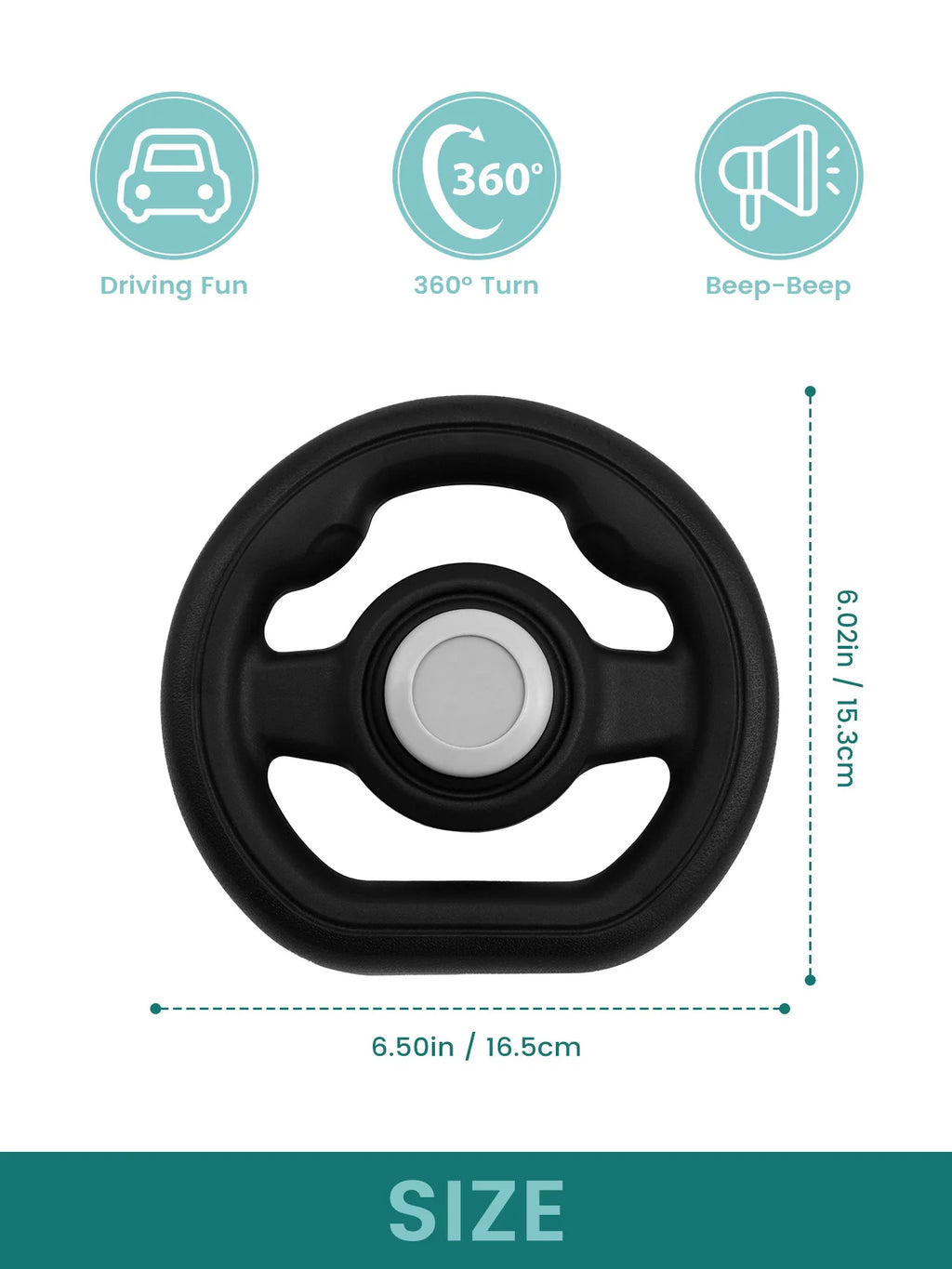 Fun Stroller Steering Wheel with Honking Sound & 360° Rotation