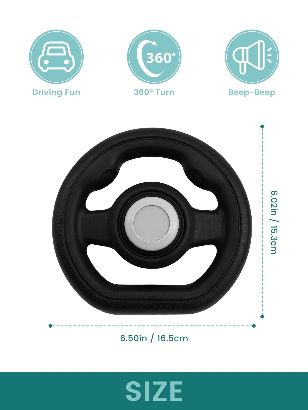 Fun Stroller Steering Wheel with Honking Sound & 360° Rotation