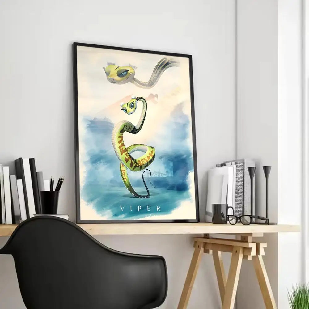 Kung Fu Panda Anime Poster - Waterproof Art for Home & Bar Decor