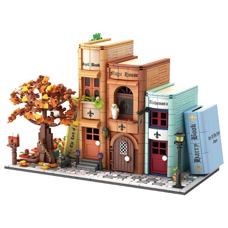 1488PCS Creative Medieval Street View Building Blocks Set
