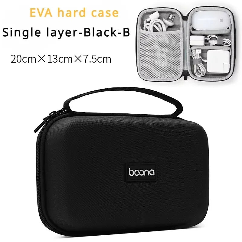 Hard Shell Digital Storage Bag for Travel Power Bank & Cables