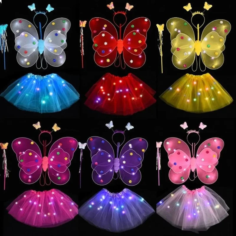 Luminous Butterfly Wings LED Costume Set – Enchanting Fairy Accessories