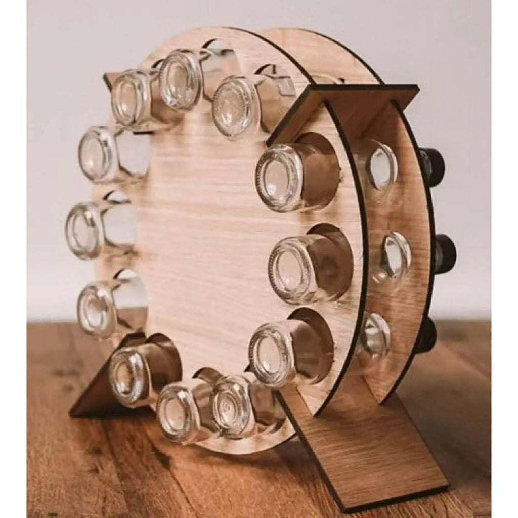 Wooden Christmas Tree Wine Bottle Holder Advent Calendar - Festive Decor