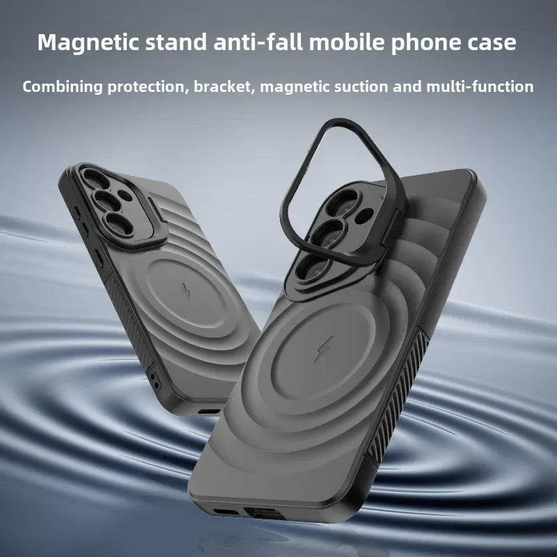 Protective Galaxy S25 Ultra Case with Magnetic Lens Holder & Kickstand