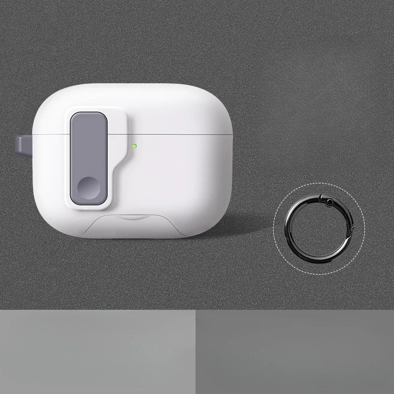 Silicone AirPods Pro 3 Case with Secure Lock & Phone Stand