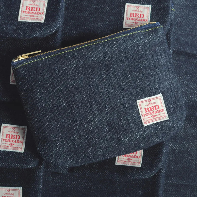 Vintage Denim Coin Pouch - Durable Zipper Storage Bag