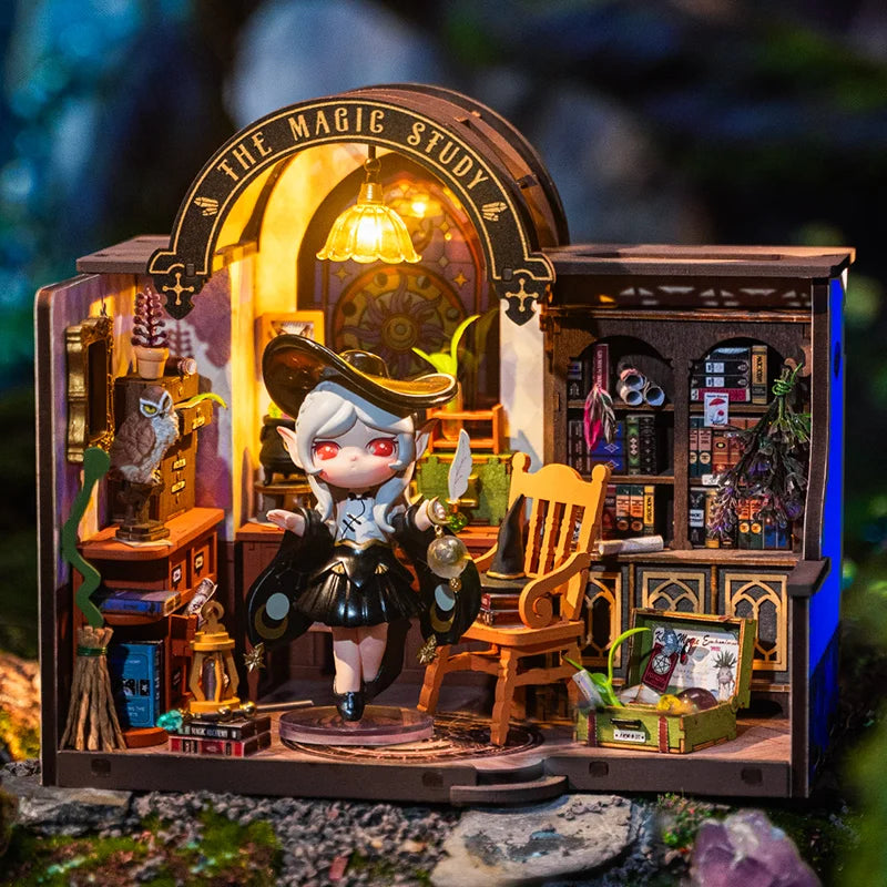 Robotime Magic Study Miniature House - Enchanting 3D Wooden Puzzle