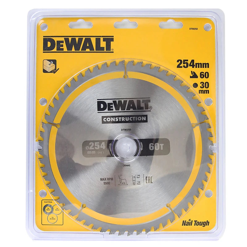 DEWALT Wood Saw Blades - 216/254/305MM, 40T/60T/80T, Carbide Precision