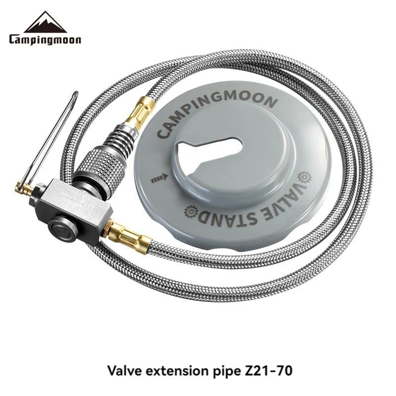 CAMPINGMOON Gas Stove Extension Adapter with Valve - Flexible & Durable