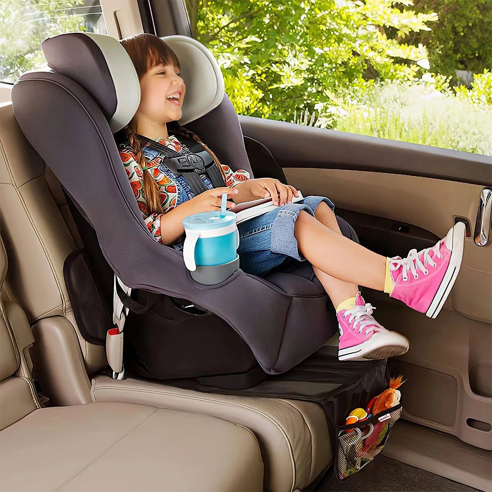 Non-Slip Car Seat Protector for Babies - Durable & Easy to Install