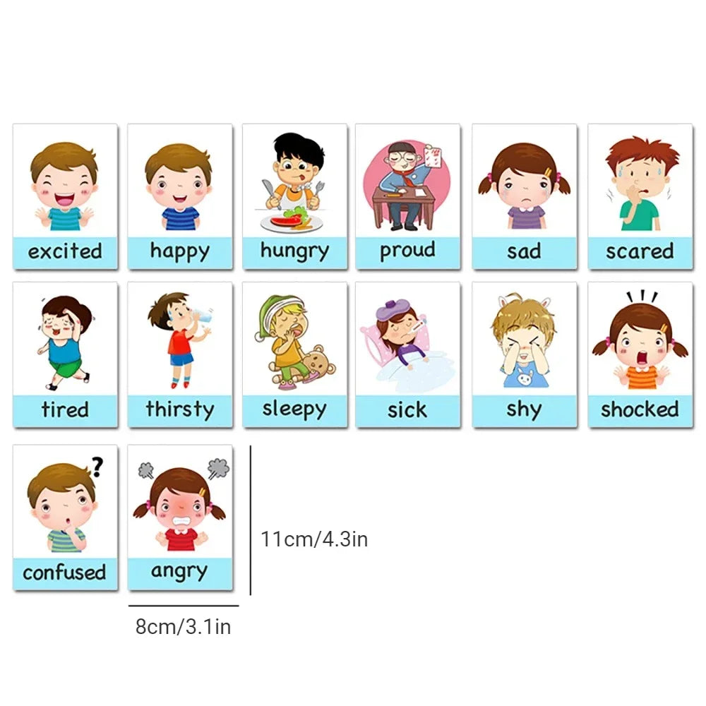 Montessori Emotion & Weather Learning Flash Cards for Kids