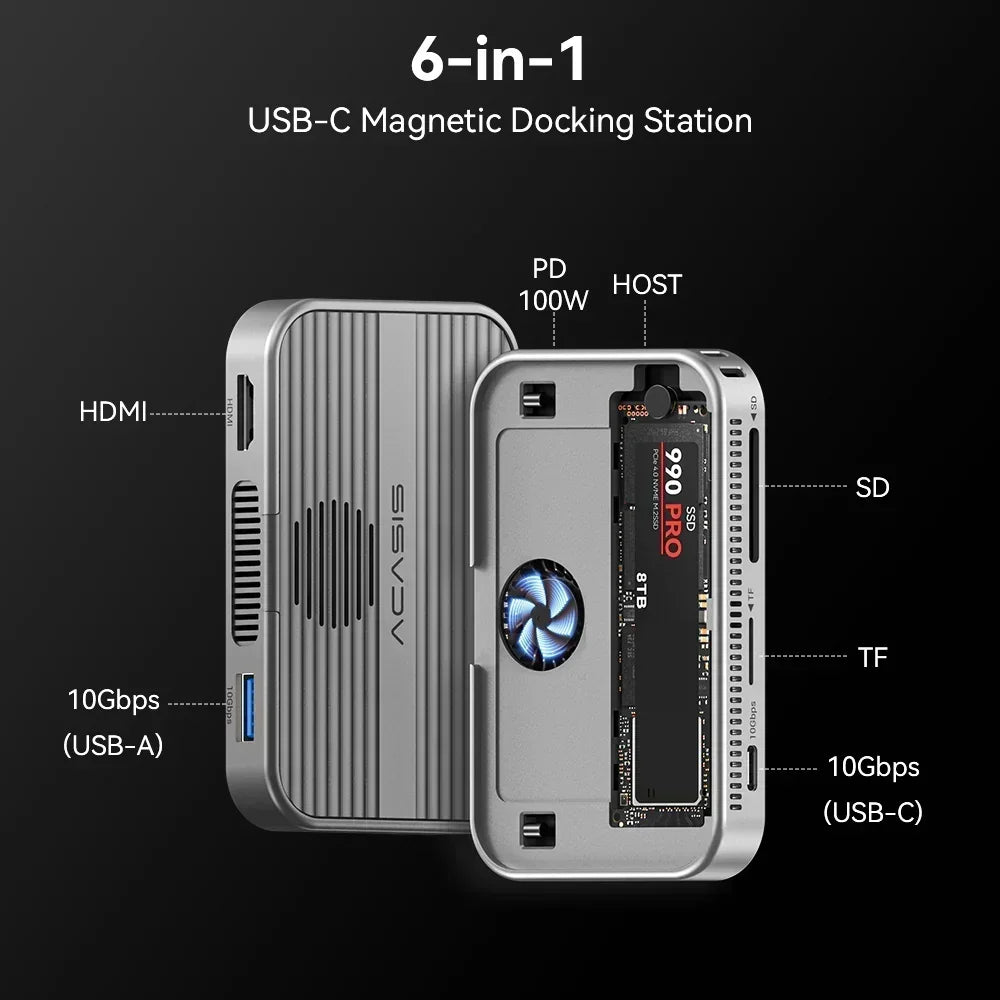 Acasis 10Gbps M.2 NVMe SSD Enclosure & USB-C Dock, Ultra-Fast & Compatible