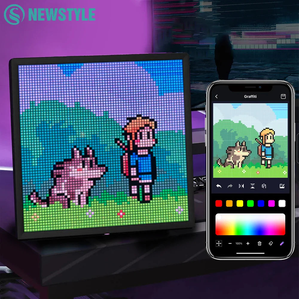 64x64 RGB LED Pixel Display - Bluetooth Programmable Art Panel