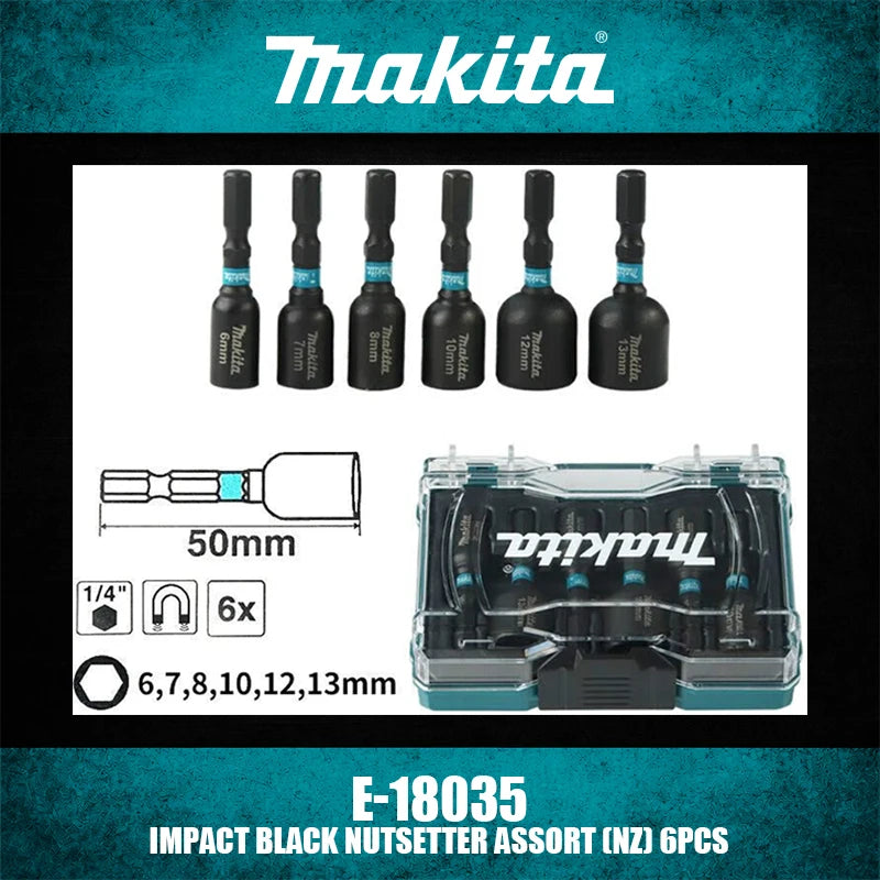Makita E-18035 Impact Nutsetter Set - 6 Pack Power Tool Accessories