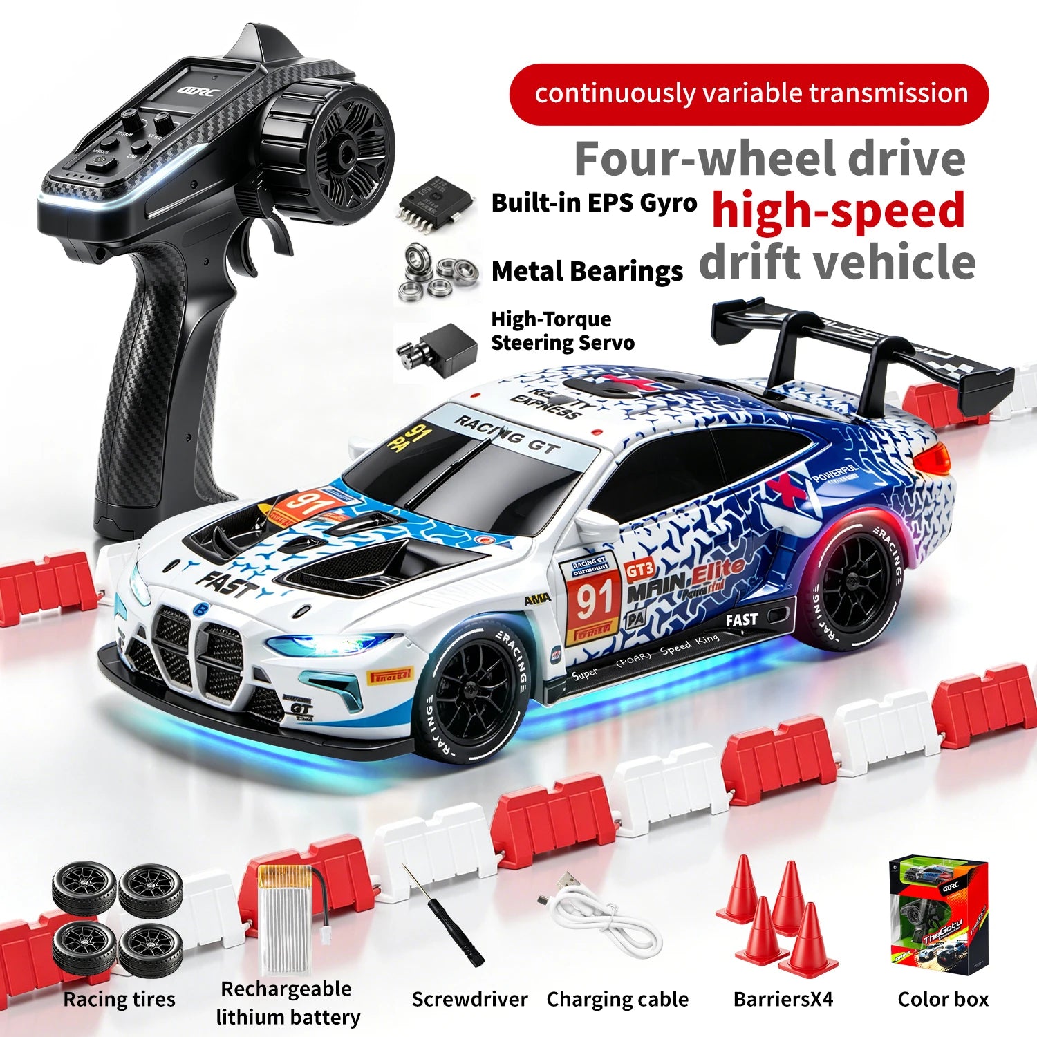 4DRC Mini RC Racing Car - 4WD Pocket Drift 1:43 High-Speed Toy