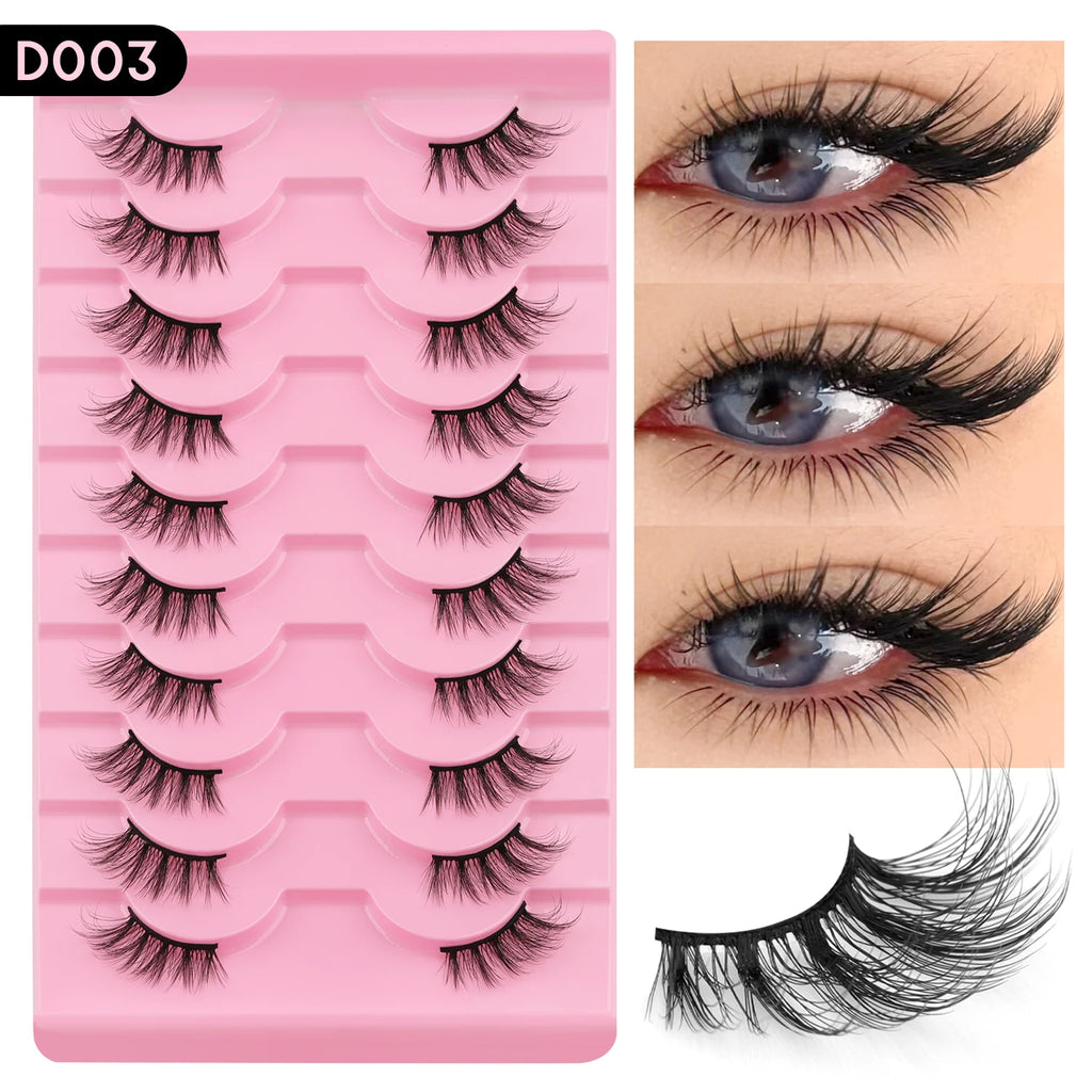 WOSHEER Cat Eye Half Lashes - Soft Wispy Faux Mink Eyelashes
