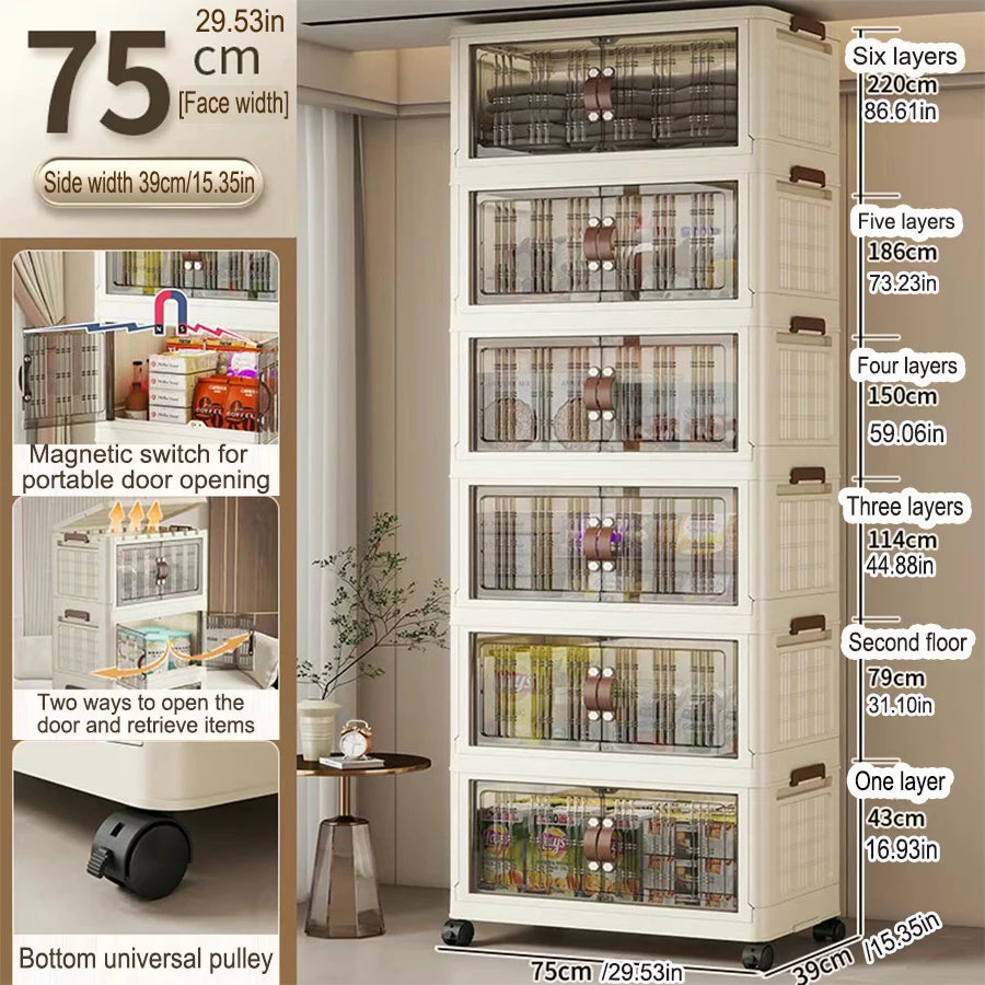 Eco-Friendly Large Capacity Folding Storage Cabinet - Space Saver