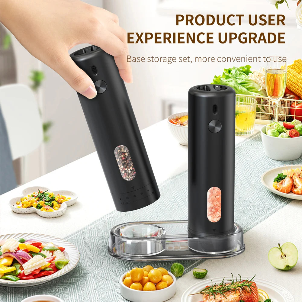Rechargeable Adjustable Electric Pepper Grinder - Large Capacity Mill