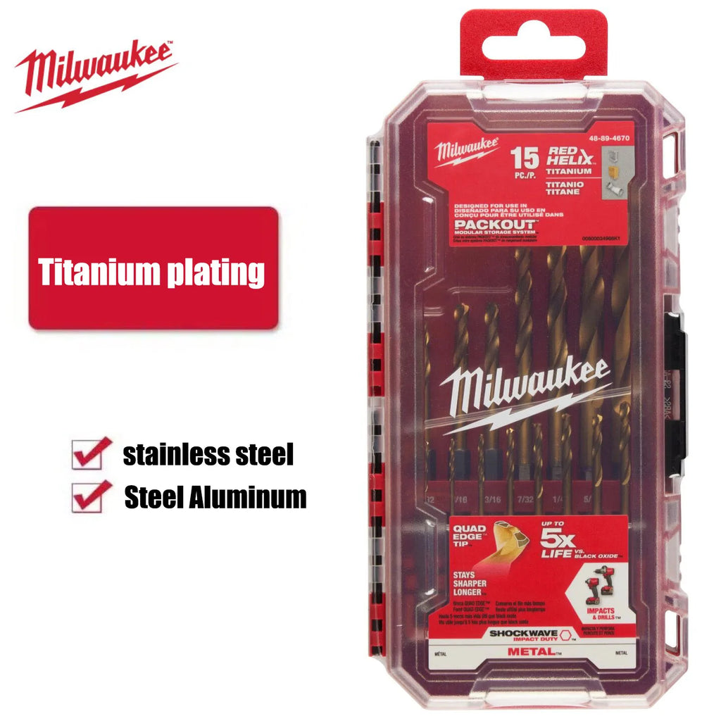 Milwaukee 15PC Titanium Drill Bit Set - Impact Duty Tool Accessories