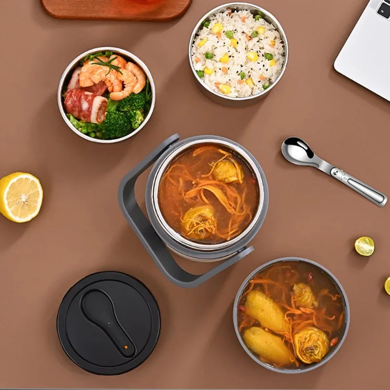USB Electric Heated Stainless Steel Lunch Box for Work & School