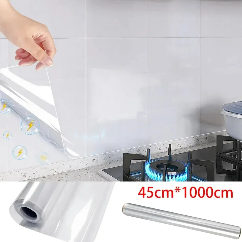 Transparent Electrostatic Wallpaper for Kitchen Oil Prevention