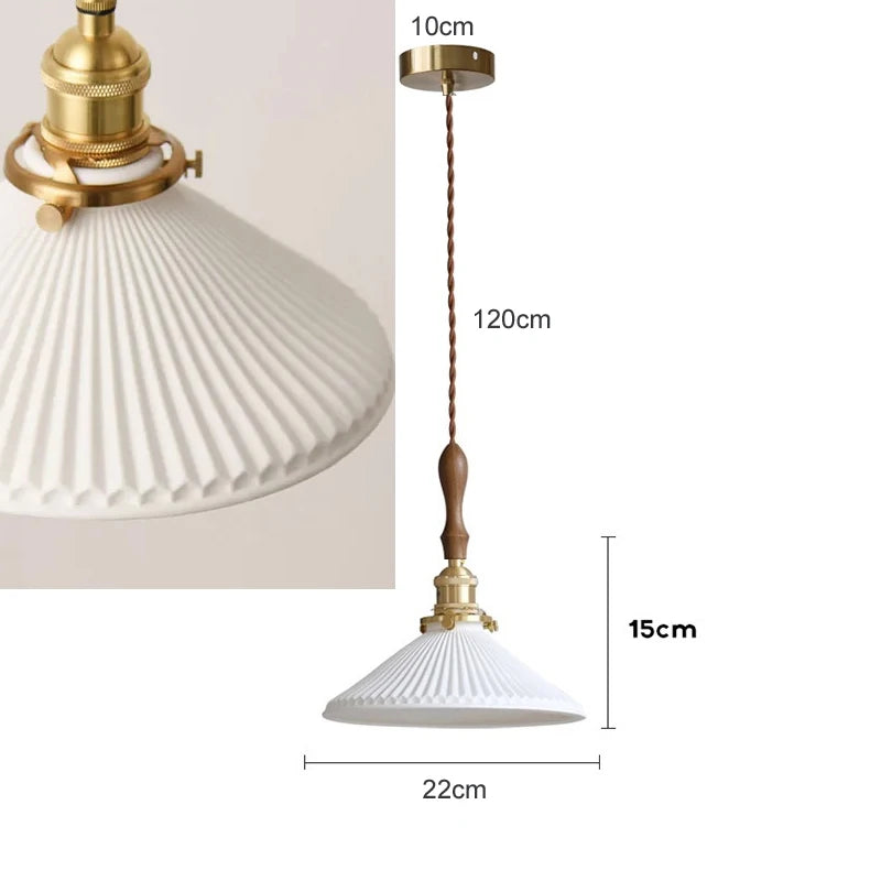 Elegant Ceramic Pendant Lamp for Dining & Living Spaces - Bronze Finish