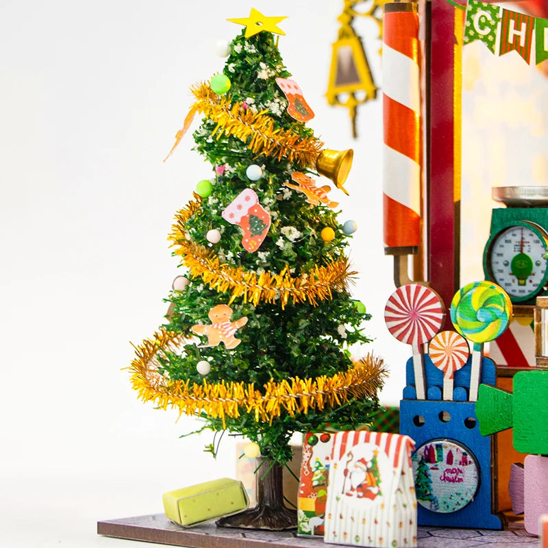 DIY Christmas Candy House Wooden Cottage Kit - Fun 3D Puzzle Model